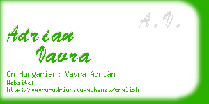 adrian vavra business card