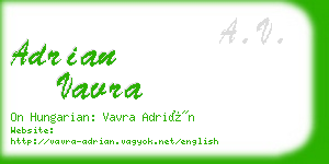 adrian vavra business card